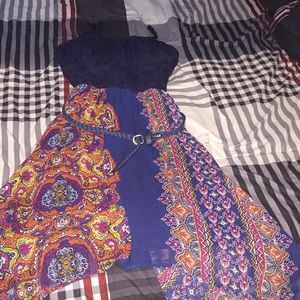 Navy blue crazy designed dress